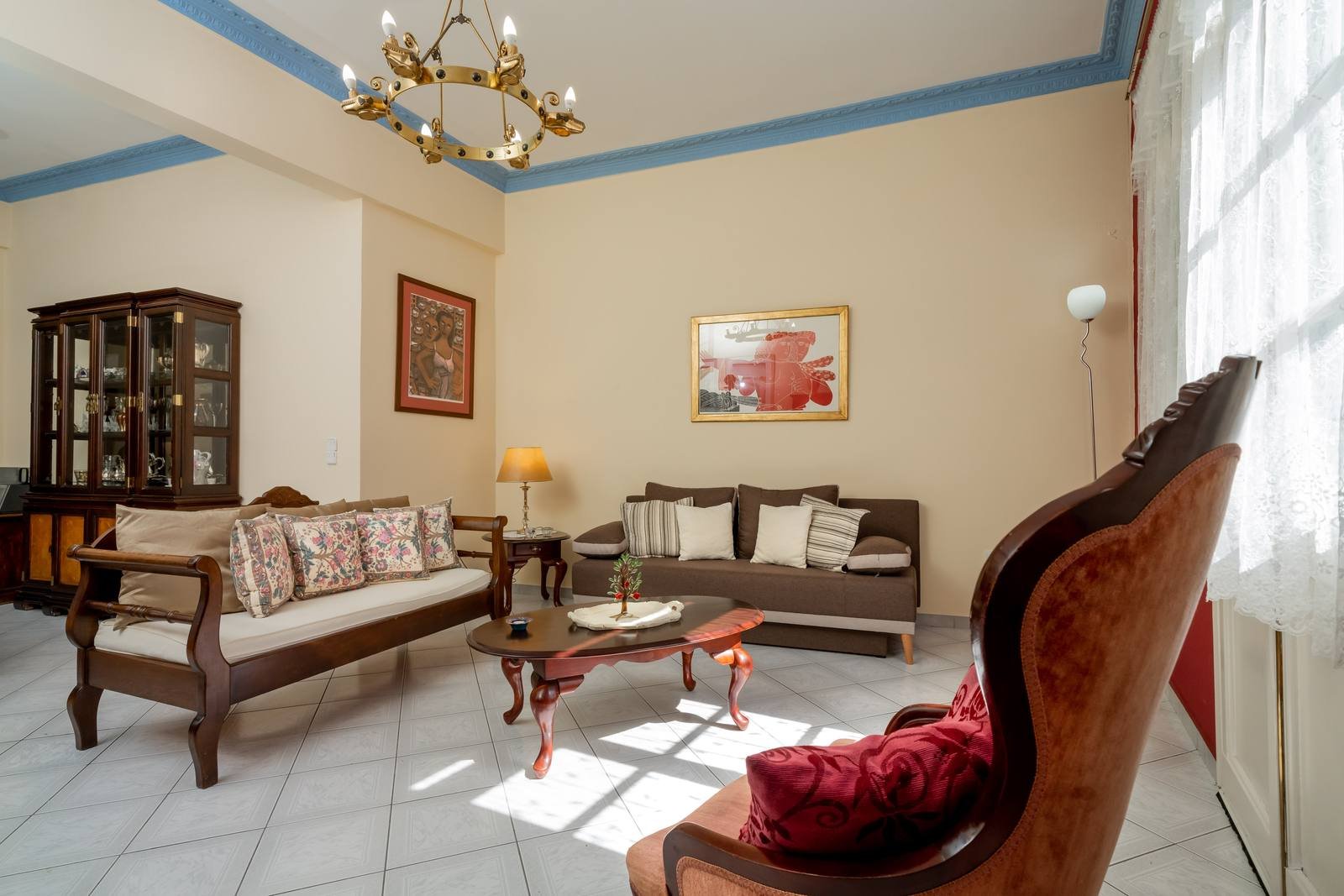 Living room with antique furniture