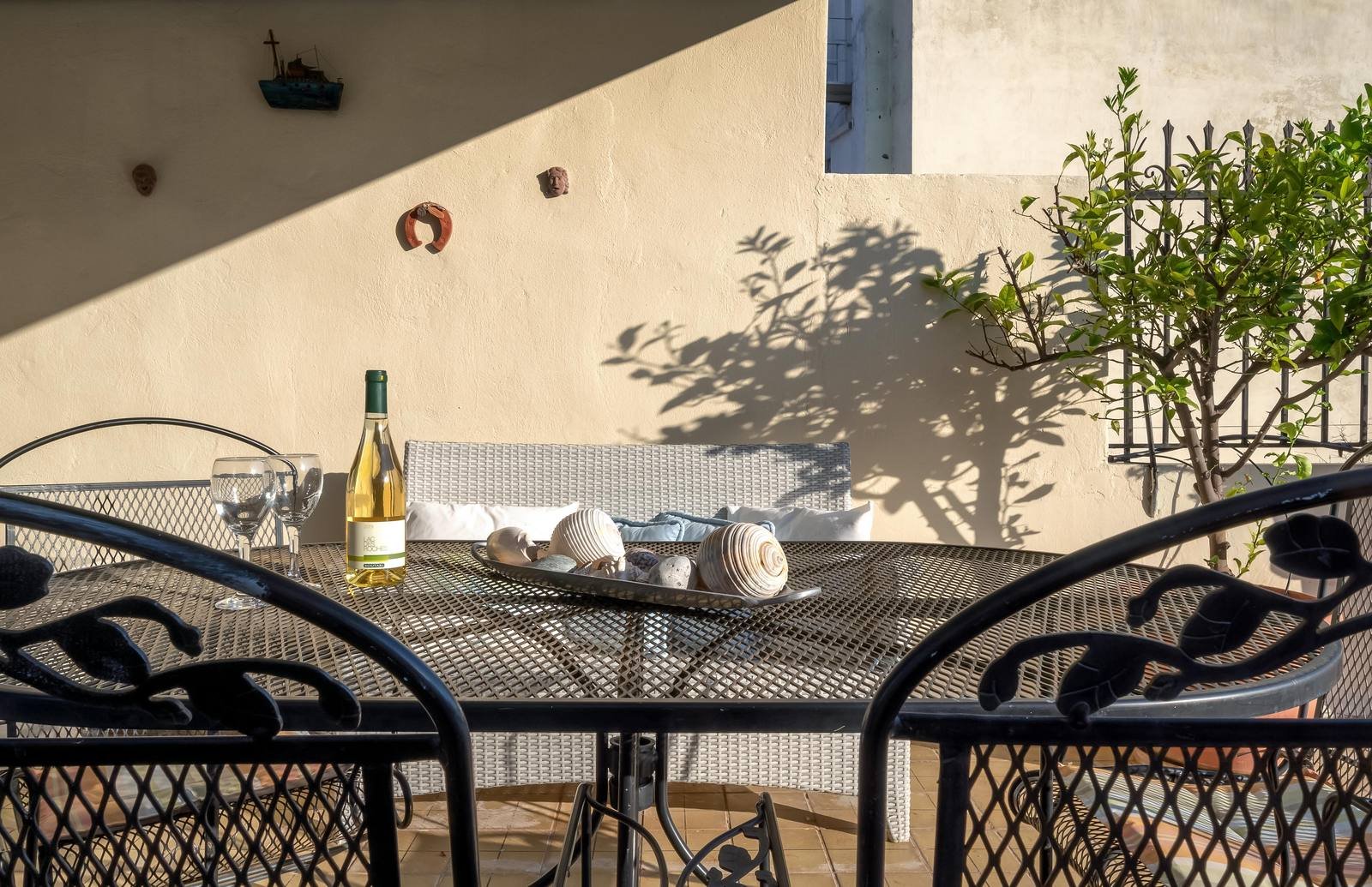 Table set on the terrace
